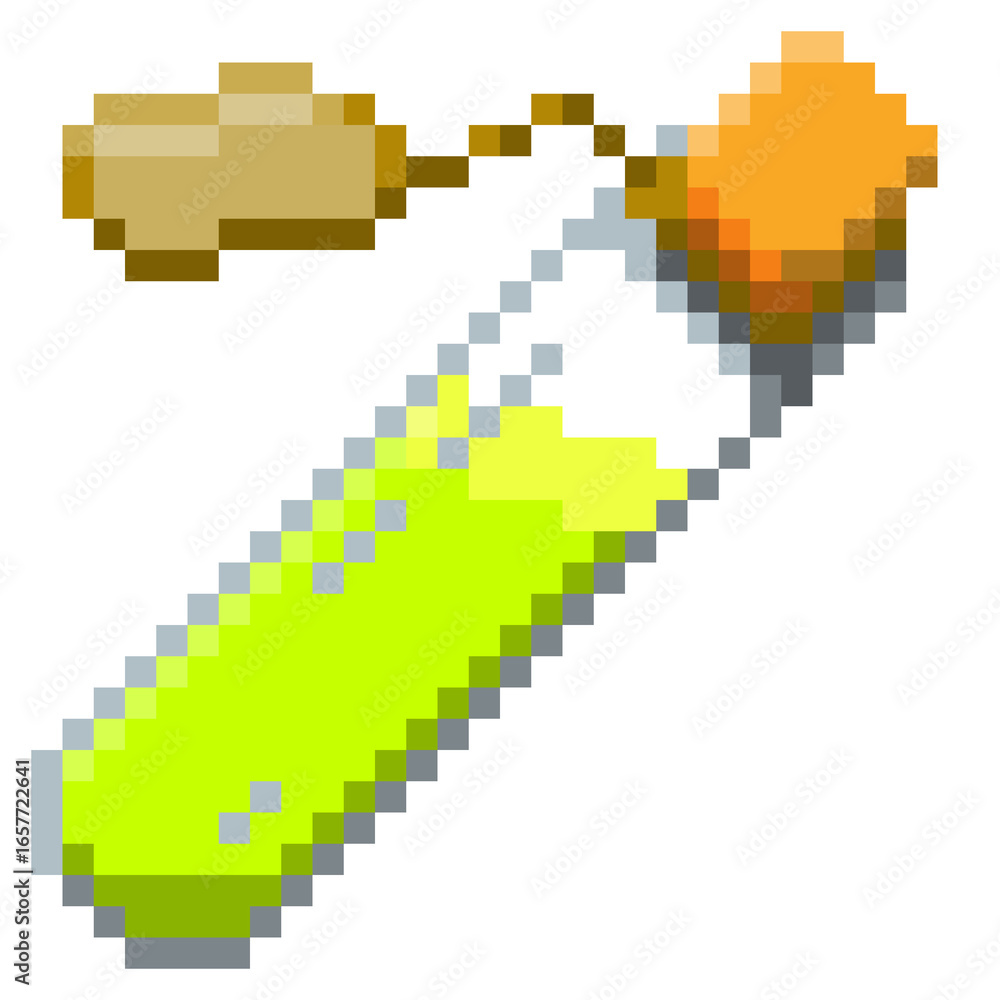 Obraz premium Game ready 32 bit Small Potion Bottle with label pixel art