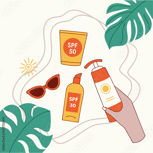 Sun protection products and sunglasses sunscreen spf 50
