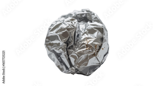 crumpled aluminum foil isolated on transparent background