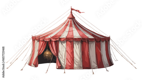 circus tent in watercolor style isolated on transparent background