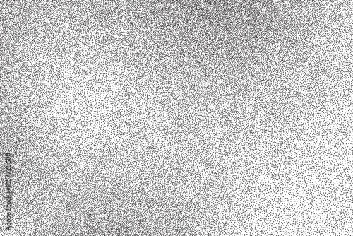 Noise gradient texture background. Vector dotwork monochrome pattern. Abstract grain noise gradient. Black and white gradation overlay. Dotted grunge horizontal banner.