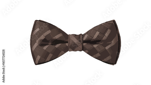 brown checkered bow tie isolated on transparent background