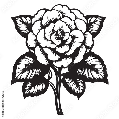 Hibiscus flower. Vector outline.