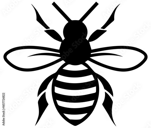 Iconic bee design for honey products, environmental campaigns and branding needs