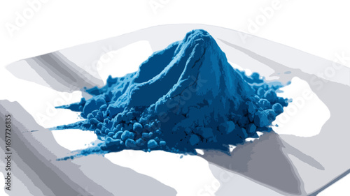  blue pile of powder isolated on transparent background 