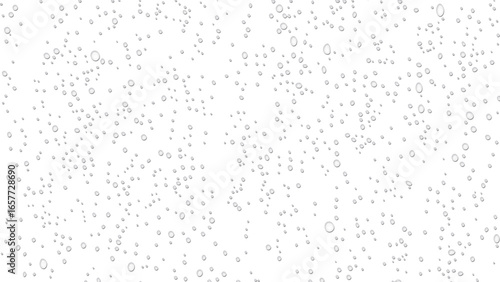 Condensation, water droplets or dew drops over transparent background