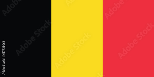 The national flag of belgium with black, yellow, and red vertical stripes, simple flat design vector clipart, can use for travel or politics