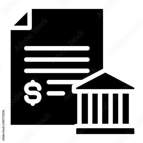 Bank statement glyph style vector illustration