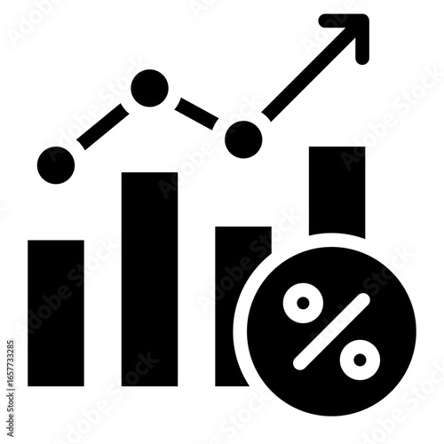 Annual precentage  glyph style vector illustration