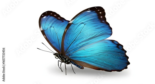 Blue butterfly isolated on white background