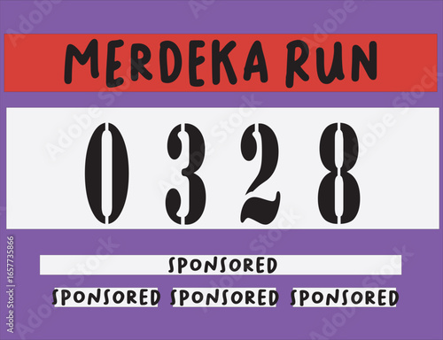 Bib number running for charity merdeka run events