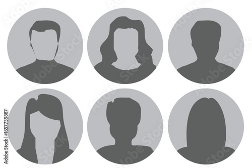 profile id male female grey vector design