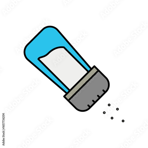 Salt Seasoning Lineal Color Icon: Food and Cooking Ingredient