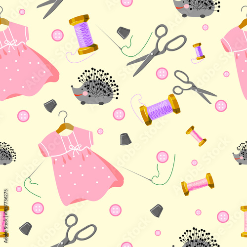 sewing accessories seamless pattern