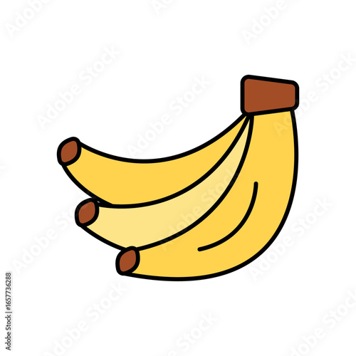 Banana Fruit Lineal Color Icon: Healthy Food and Fresh Produce