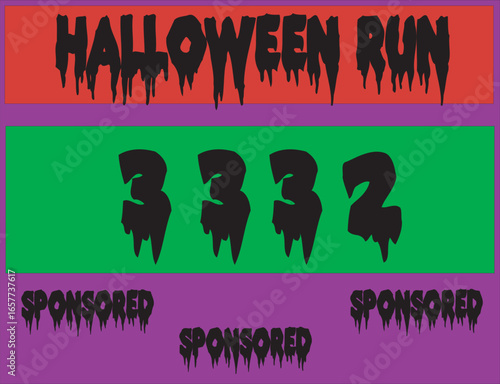 Bib number run for charity halloween run events