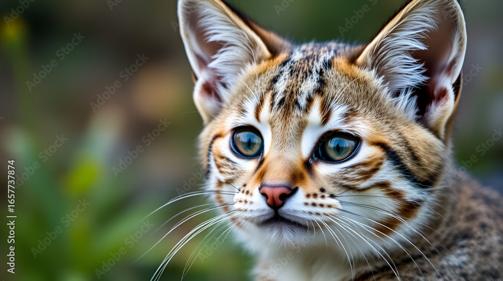 Fototapeta premium Cute close up of European wild cat