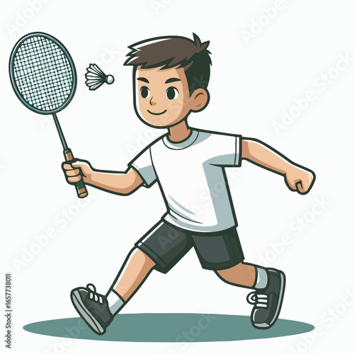 premium vector illustration of badminton player
