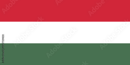 The national flag of hungary with horizontal stripes of red, white and green, simple flat design vector clipart, can use for travel or politics