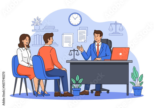 Legal Consultation A Couple Consulting with a Lawyer for Advice and Guidance on Law