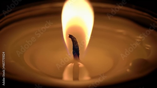 A single candle flame burns with subtle flickers against a dark background. Warm, cinematic, and seamless UHD loop.