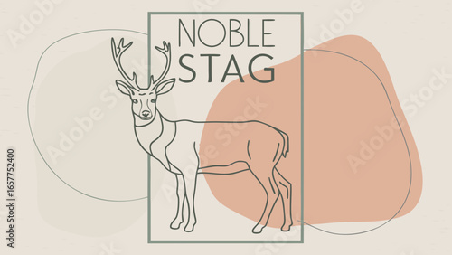 An elegant illustration of a noble stag surrounded by abstract shapes, embodying grace and strength.