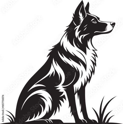 black and white dog