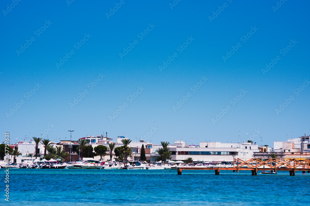 Obraz premium The coastal village of Porto Cesareo, well known for tourism. Salento, Apulia Region, Europe, Italy