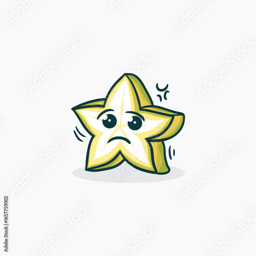 A Sad Star Fruit Cartoon Character Illustration
