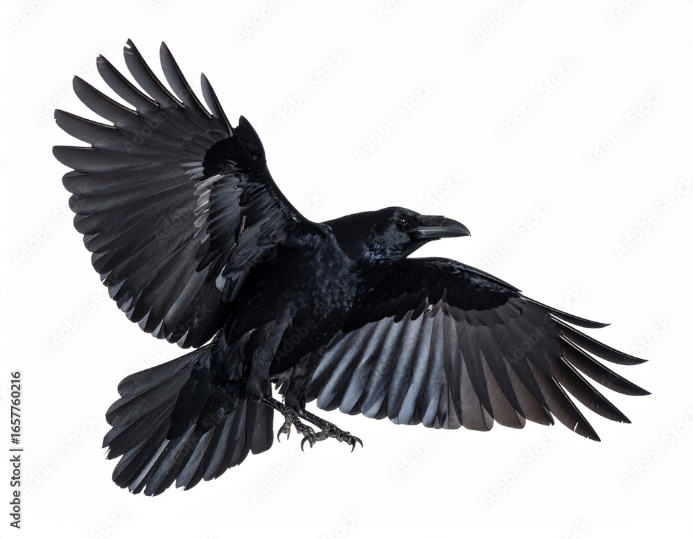 Naklejka premium Black Crow Halloween Bird Isolated