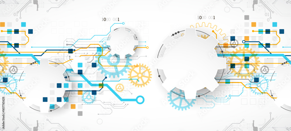 Obraz premium Abstract technology background. Cogwheels theme. Vector illustration