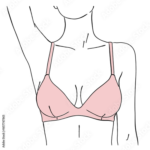 脇を上げている下着姿の女性のシンプルなベクターイラスト
