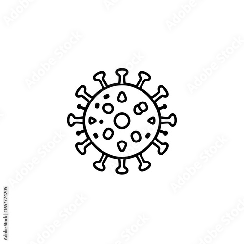 Microorganism rotavirus black line icon. Vector illustration