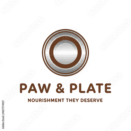 A circular logo featuring a stylized dog bowl with the text "PAW & PLATE" and the tagline "Nourishment They Deserve" below.