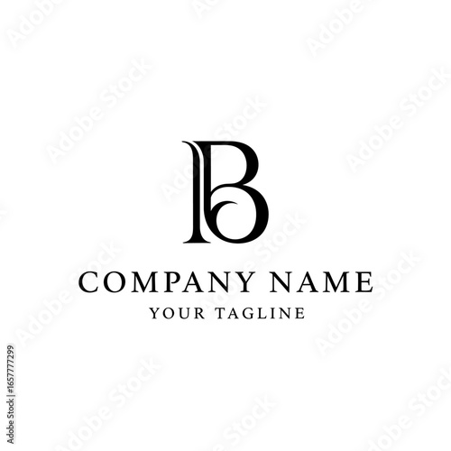 Elegant monogram logo design featuring intertwined letter B, ideal for business branding.