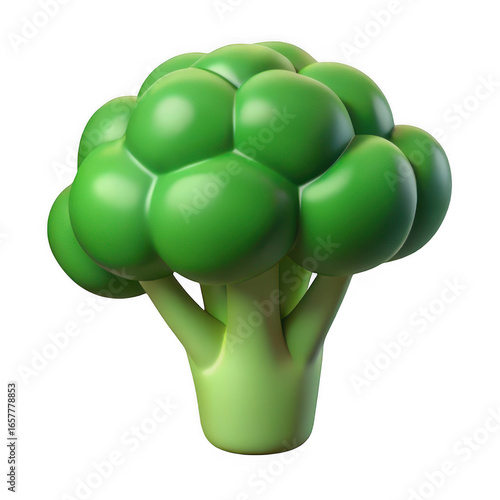 3d broccoli vegetable isolated on transparent background