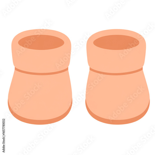 Pair of baby booties sitting side by side on a white surface, soft and cozy, perfect for keeping little feet warm and comfortable.