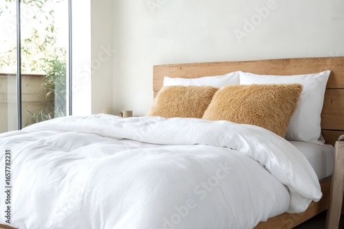 Wallpaper Mural Stylish home interior with premium bedding and comfortable pillows. Torontodigital.ca