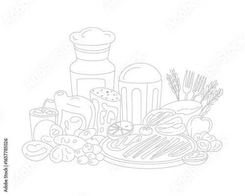 A delicious spread of food and drinks