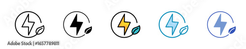 Renewable Energy  Icon Set Multiple Style Collection
