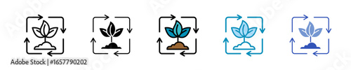 Organic Regeneration  Icon Set Multiple Style Collection
