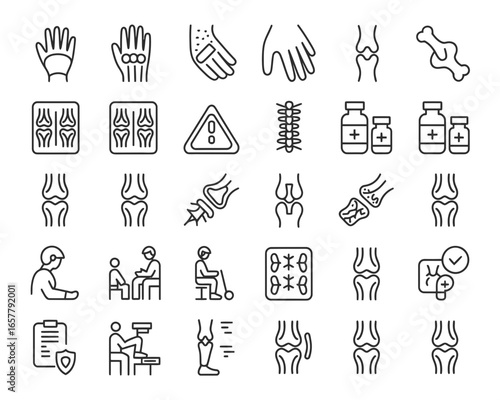 Orthopedic and bone health icons for medical and health services