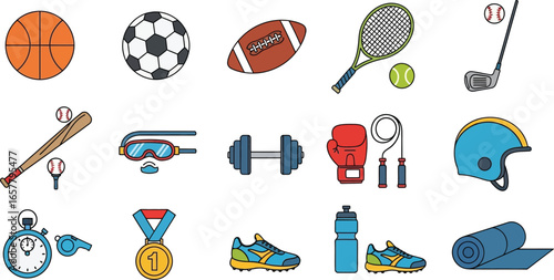 Dynamic sports equipment collection for active lifestyles and training