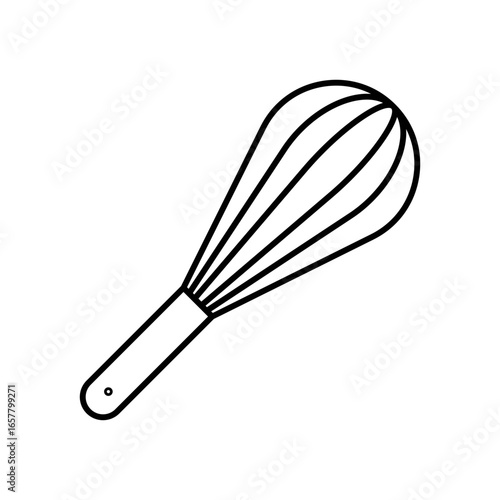 Whisk Kitchen Utensil Line Icon: Cooking and Baking