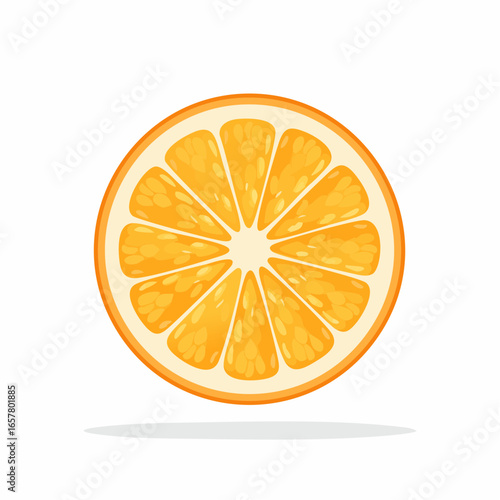 A vibrant and juicy slice of orange, a healthy and refreshing fruit.