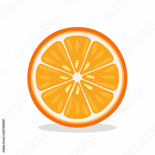 A vibrant slice of orange, showcasing its juicy segments and refreshing appeal.
