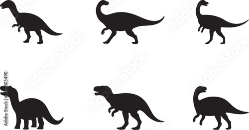"Bold Dinosaur Silhouette Vector Set"

"Prehistoric Dinosaurs and Pterosaurs Silhouettes"

"Jurassic Era Dinosaur Silhouette Collection"