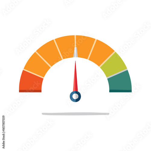 Meter showing progress with a needle moving, reaching for desired outcome, measuring performance and indicating level