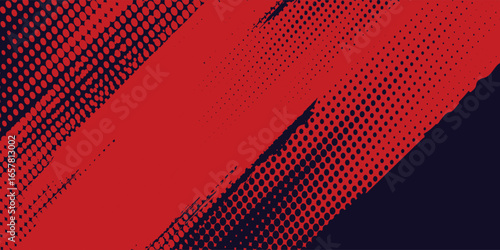 Halftone dots red and blue color pattern gradient grunge texture background. Dot pop art comic sport style arts background sport modern best seller