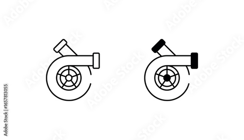 Turbo engine icon design with white background stock illustration